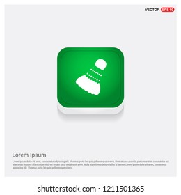 Shuttlecock IconGreen Web Button - Free vector icon