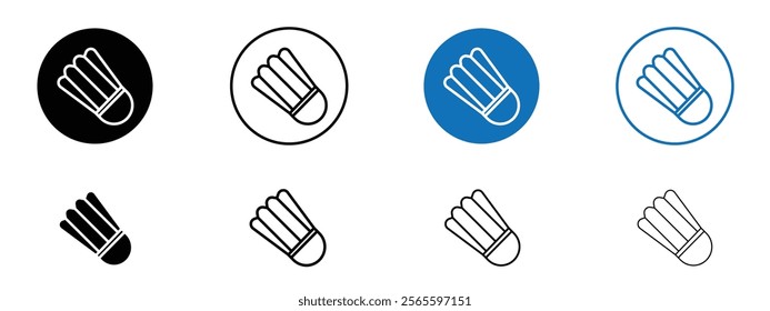 Shuttlecock icons in black and blue colors