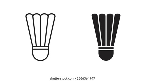 Shuttlecock icons in line stroke and flat versions