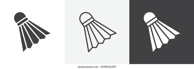 Shuttlecock icons in Thin line black color. flat simple vector symbols illustration.