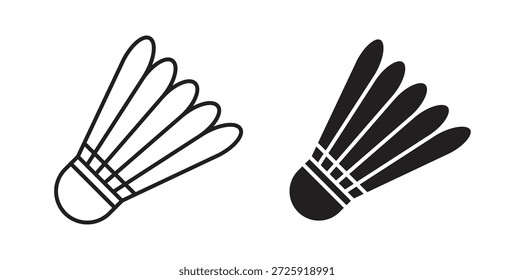 Shuttlecock icons. Vector linear icon isolated on white background.