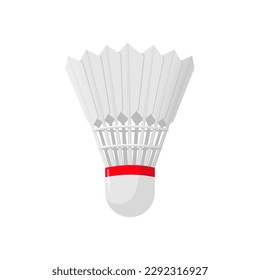 Shuttlecock isolated on white, sport equipment, badminton, vector illustration