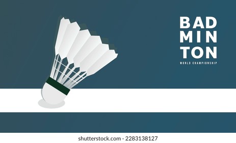 ฺBadminton shuttlecock in line court indoor , Simple flat design style  ,Illustrations for use in online sporting events ,  illustration Vector EPS 10