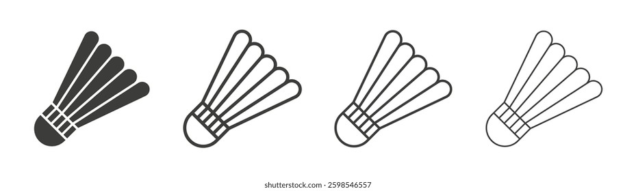 Shuttlecock line icon vector illustration set.