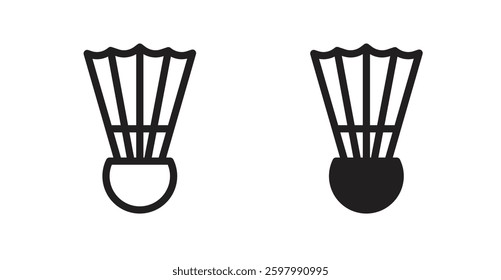 Shuttlecock line icon vector set.