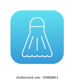 Icono de línea de bloqueo para web, móviles e infografías. Icono de blanco vector en el cuadrado de gradiente azul con esquinas redondeadas aisladas en fondo blanco.
