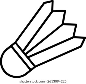 Shuttlecock Line Vector Icon Design