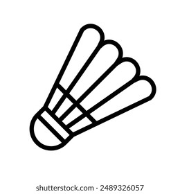 Shuttlecock linear logo mark in black and white