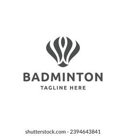 Shuttlecock logo design template flat vector
