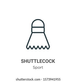 Shuttlecock outline vector icon. Thin line black shuttlecock icon, flat vector simple element illustration from editable sport concept isolated on white background