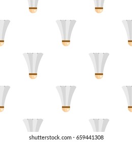 Shuttlecock for playing badminton pattern seamless flat style for web vector illustration