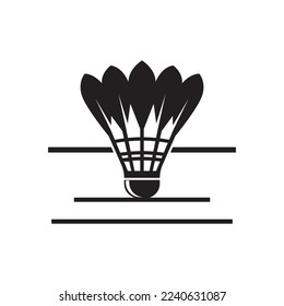 shuttlecock and racket icon,logo illustration design