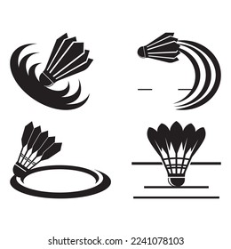 shuttlecock and racket icon,logo illustration design