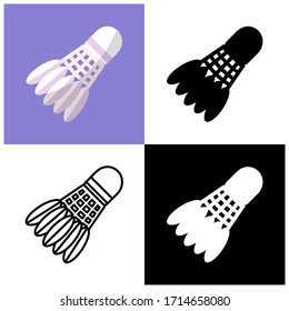 El Shuttlecock está aislado en un estilo moderno y plano. Un deporte en el que los jugadores se encuentran en lados opuestos de una red dividida de un tribunal y arrojan el transbordador a través de la red con patadas de raquetas. Vector
