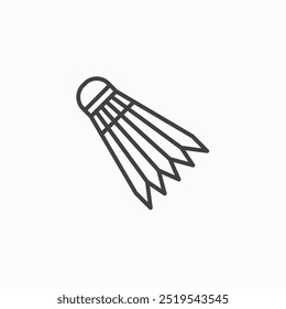 Shuttlecock thin liner icon isolated