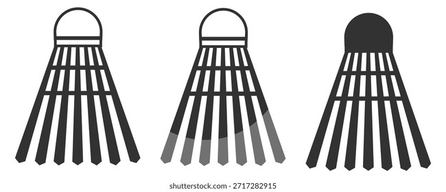 Shuttlecock vector, classic badminton feather sport design on transparent background