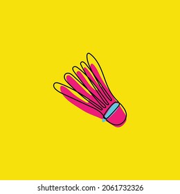 shuttlecock vector design logo with hand drawn style