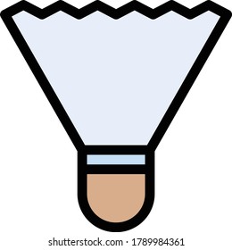 shuttlecock vector flat color icon 