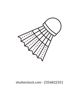 Shuttlecock vector icon in linear style isolated on white background