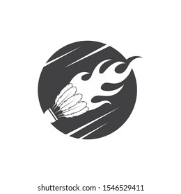 shuttlecock vector icon logo illustration design template