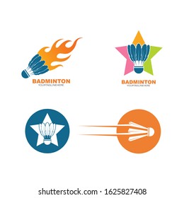 shuttlecock vector icon logo illustration design template