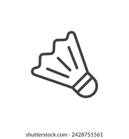 Shuttlecock Vector Line Icon Illustration.