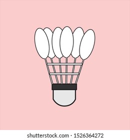 Shuttlecock vector on pink background