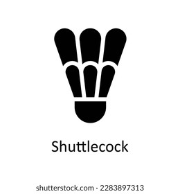 Shuttlecock Vector   Solid Icons. Simple stock illustration stock