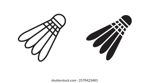 Shuttlecock vector web icons set