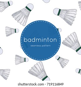 shuttlecocks - badminton concept hand draw sketch seamless pattern vector.