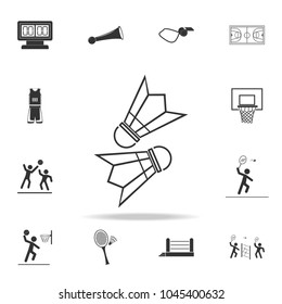 shuttlecocks for badminton icon. Detailed set of athletes and accessories icons. Premium quality graphic design. One of the collection icons for websites, web design, mobile app on white background