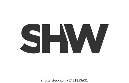 SHW logo design template with strong and modern bold text. Initial based vector logotype featuring simple and minimal typography. Trendy company identity ideal for businesses brand presence.