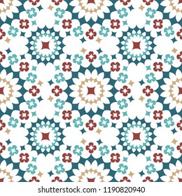 Shweshwe flower pattern red blue