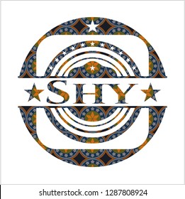 Shy arabesque emblem background. arabic decoration.
