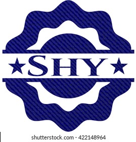 Shy badge with jean texture