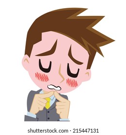 Shy businessman