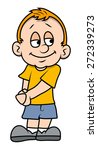 Shy Cartoon Boy