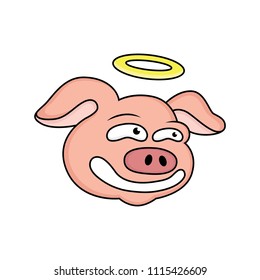 shy cartoon of fairy pig expression