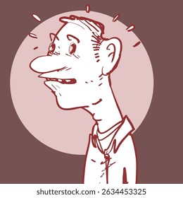 tímido desenho animado homem figura única ilustração