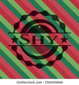 Shy christmas emblem background. Vector Illustration. Detailed.