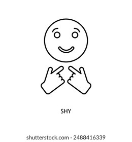 shy concept line icon. Simple element illustration. shy concept outline symbol design.