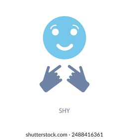 shy concept line icon. Simple element illustration. shy concept outline symbol design.