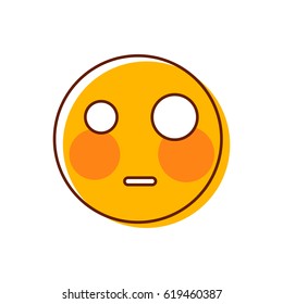 Shy crazy emoticon. Vector emoji illustration. Cute smiley