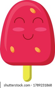 Shy Cute Ice Cream Illustration