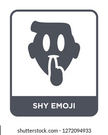 shy emoji icon vector on white background, shy emoji trendy filled icons from Emoji collection, shy emoji simple element illustration