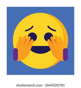 Emoticon Tímido Escondendo Face com Mãos