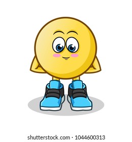 shy emoticon mascot vector cartoon illustration