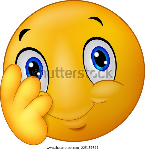 Shy Emoticon Smiley Stock Vector (Royalty Free) 225159511