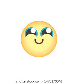 Shy face emoticon flat icon, vector sign, Smiling face with smiling eyes emoji colorful pictogram isolated on white. Symbol, logo illustration. Flat style design
