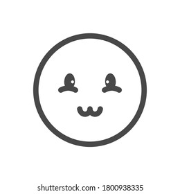 shy face outline emoji icon